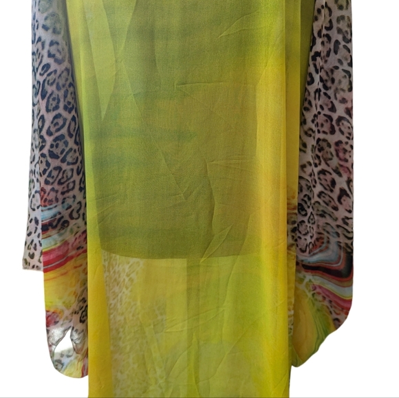 Lana Gerimovich Mixed Print Sheer Cover Up Rob Kimono OS - Picture 12 of 15